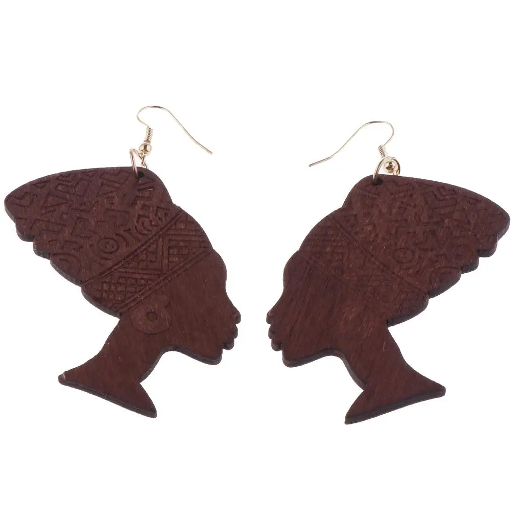 

1 пара модных уникальных висячих сережек в виде Африканской женщины