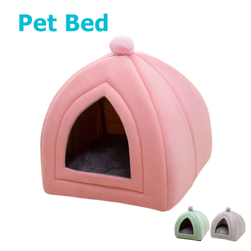

Pet Cat Bed House Foldable Tent Soft Winter Dog Bed Mongolian Yurts Cute Kennel Nest Small Animals Puppy Chihuahua Cave With Mat