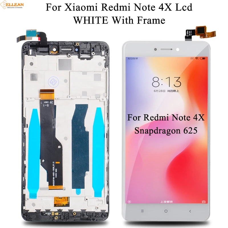 Акция Catteny 5,5 дюймов Note 4X дисплей для Xiaomi RedMi Note 4X ЖК-дисплей с кодирующий преобразователь сенсорного экрана в сборе с рамкой - Цвет: White With Frame