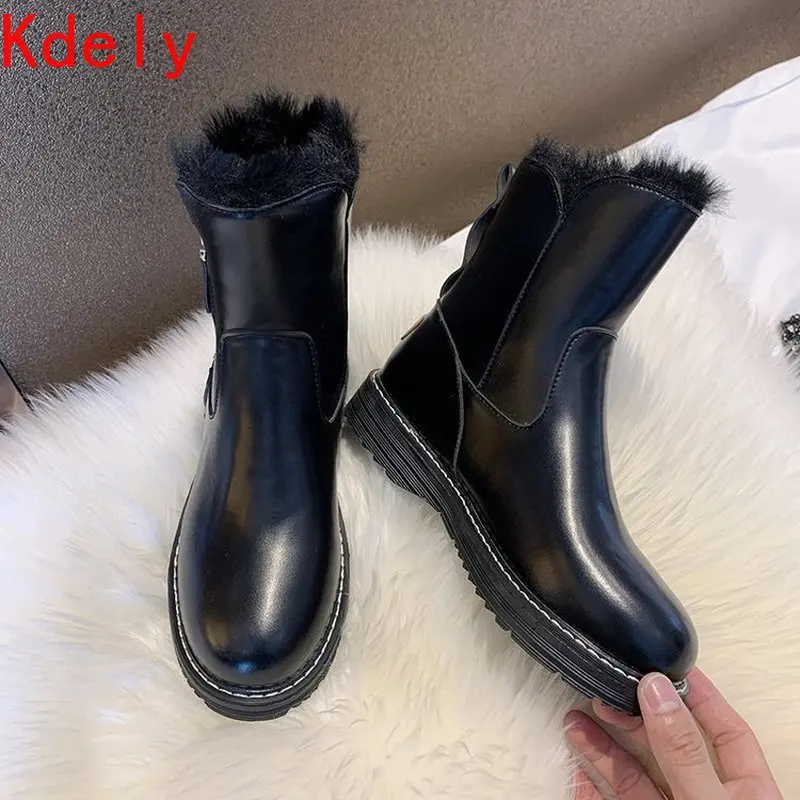 NEW Women Boots Black Boots Plush Snow Boots Fashion Women's Ankle Shoes Size 35 40 Ladies Boots Female Women Shoes