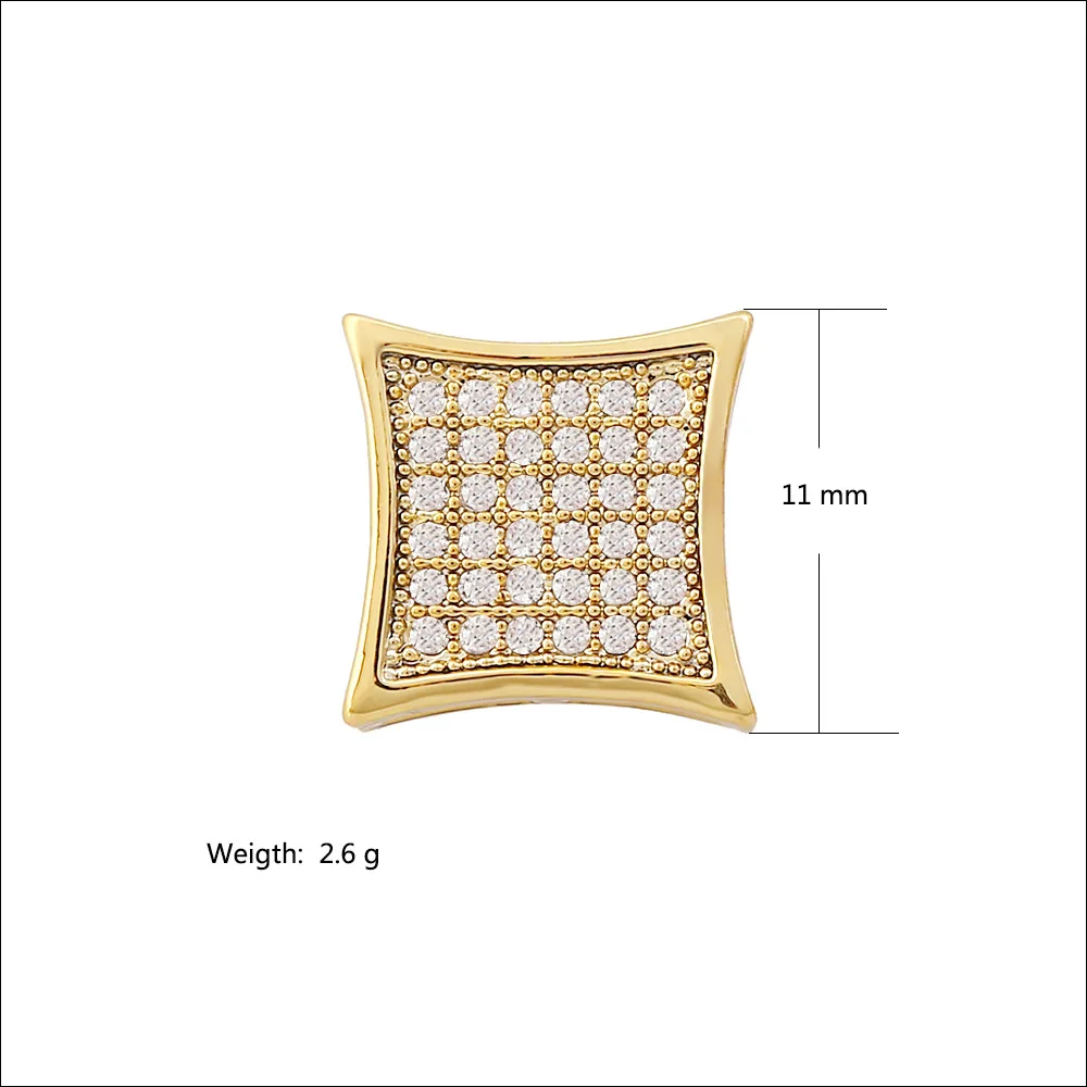 Экологичные медные квадратные серьги с фианитом модные серьги-капельки для