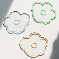 net red flower shooting props decoration kitchen accessories ins style acrylic coaster flower cartoon coaster