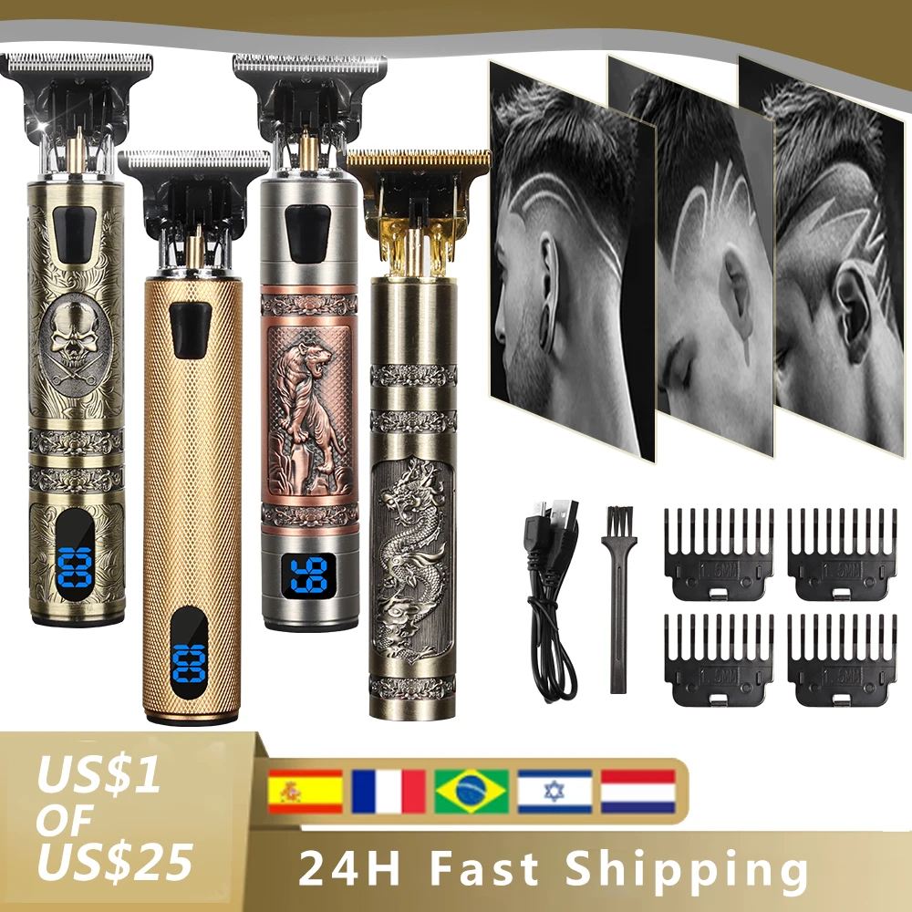 

T9 USB Electric Hair Clipper Man 0mm Shaver Trimmer For Men Barber Professional Beard Rechargeable Hair Cutting Machine