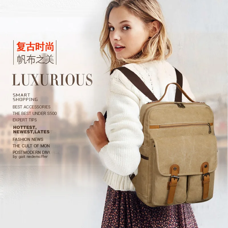 Женский Рюкзак Мужская Универсальная Холщовая сумка для компьютера уличная