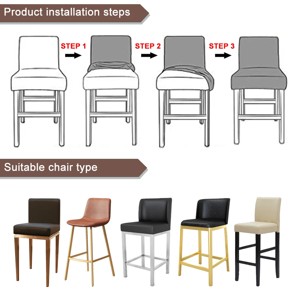 1/2/4/6 Polar Fleece Short Back Chair Covers Seat Slipcover Armless Bar For Home Banquet Wedding Hotel | Дом и сад