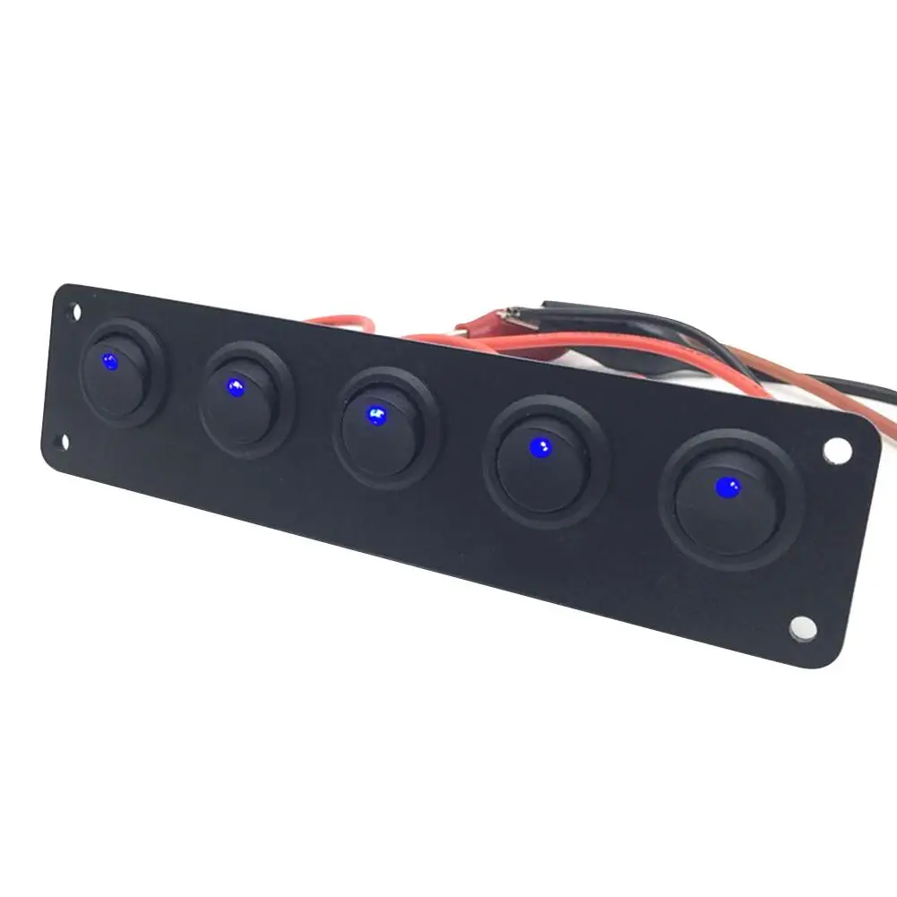 5 клавишный кулисный переключатель Круглый тумблер водонепроницаемый синий