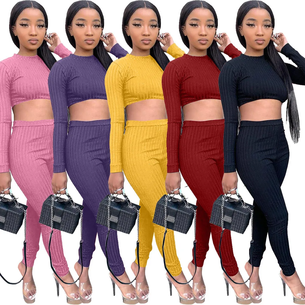 Женский спортивный костюм в рубчик для фитнеса корейская модная одежда