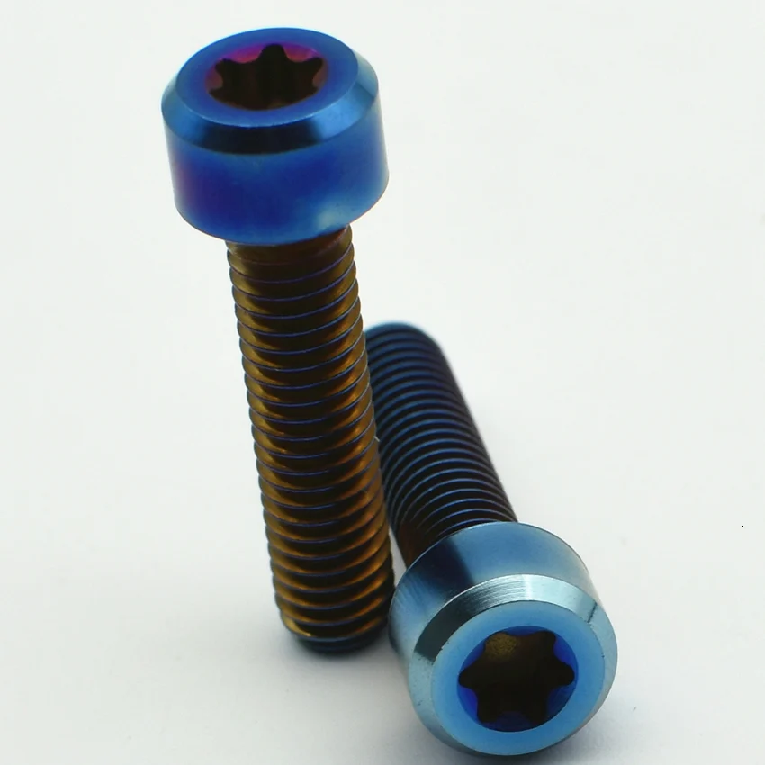 Титановые болты M6 10-90 мм Torx головка для езды на мотоцикле DIY модификация винт сгоревший синий цвет Ti Винт упаковка из 4 шт