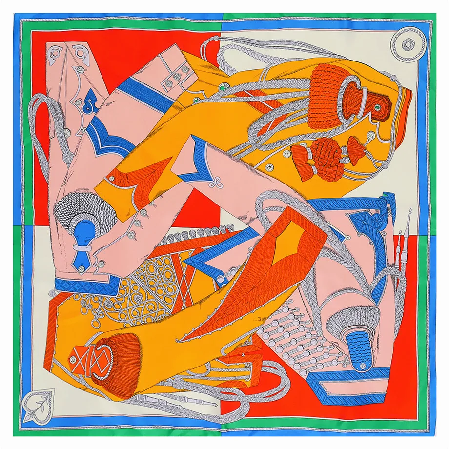 130 см роскошный брендовый квадратный шарф новый дизайн саржевый шелковый женский