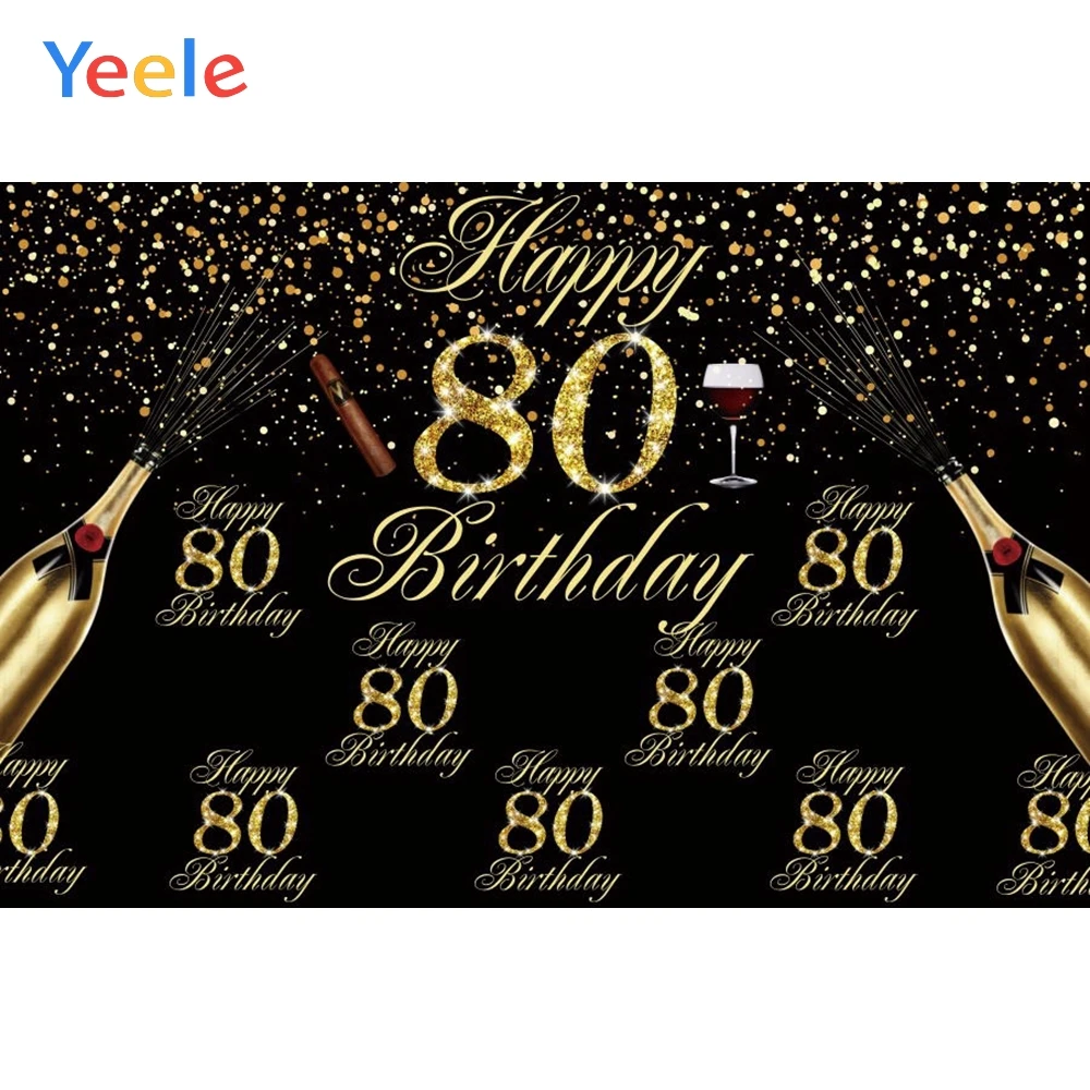 Yeele Happy 30th 40 50 60 70 80 90 день рождения фон Золотой горошек вино пользовательские виниловые фотографии фон баннер Фотофон