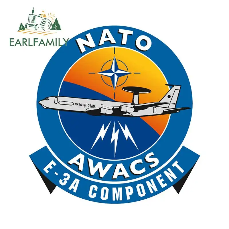 

EARLFAMILY 13cm x 12.5cm Funny Sticker for NATO AWACS E-3A Decals Window Trunk 4X4 Car Stickers