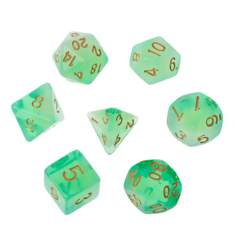7 шт./компл. многогранные двусторонние игральные кости D4 D6 D8 D10 D12 D20 для настольных