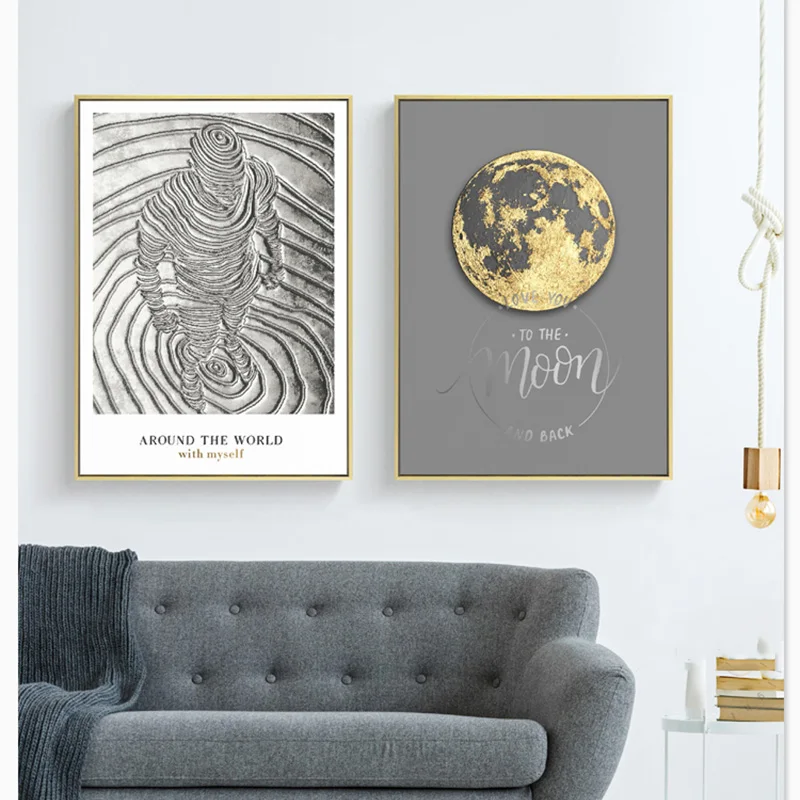 

Abstract Universe Poster Gorgeous Black Hole wall art Canvas Painting Gold Luxry Nordic Wall picture For livingroom Home Decor