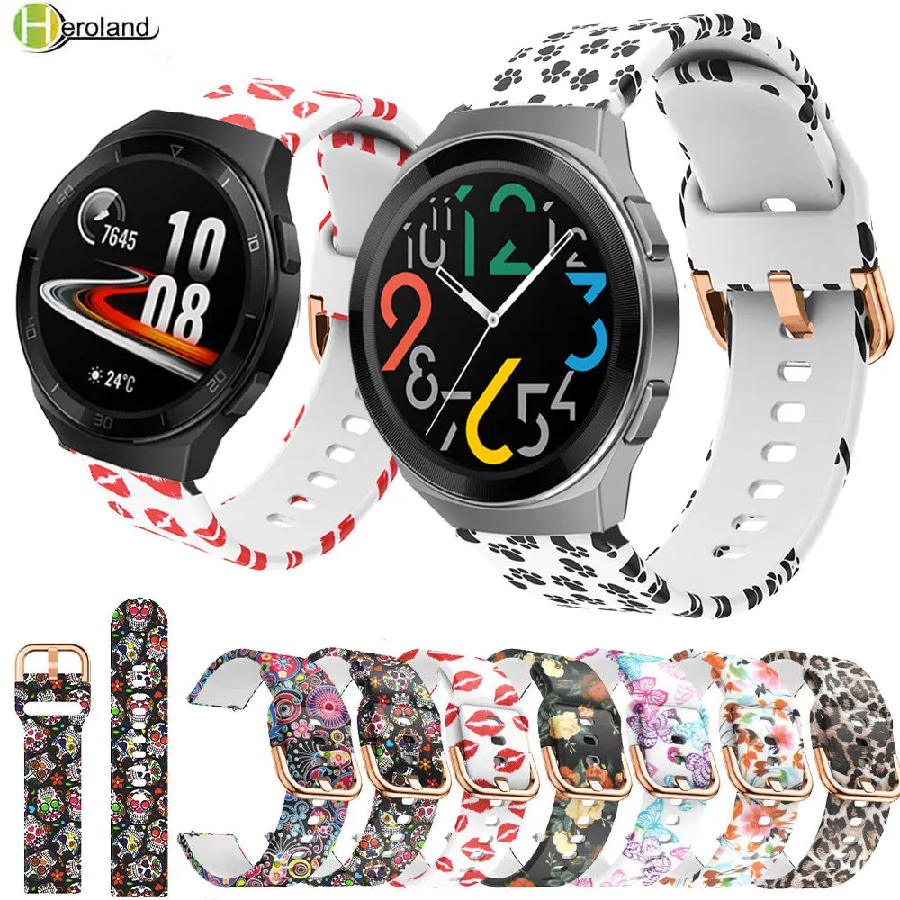 

Luxury WatchBand For huawei watch gt 2e Strap bracelet 22mm Soft silicone Sport Smart Wristbands Watchstrap Replacement correa