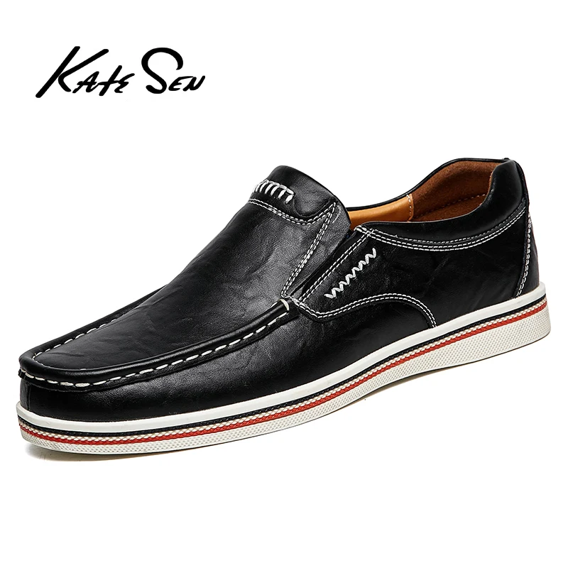 Katesen/Новинка Мужская обувь удобная повседневная из натуральной кожи Chaussures без