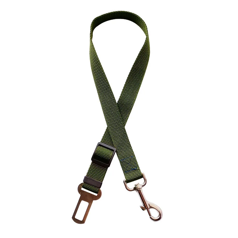 Army Green Автомобильный ремень безопасности для питомцев, собак, щенков, автомобильный ремень безопасности, поводок, зажим для домашних животных, товары для собак, рычаг безопасности, авто тяговые изделия - Color: Army Green