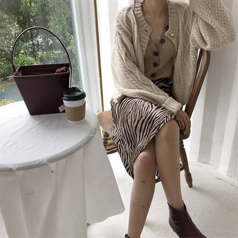 RealShe Осенний женский свитер 2019 круглый вырез длинный рукав пуговицы однотонный