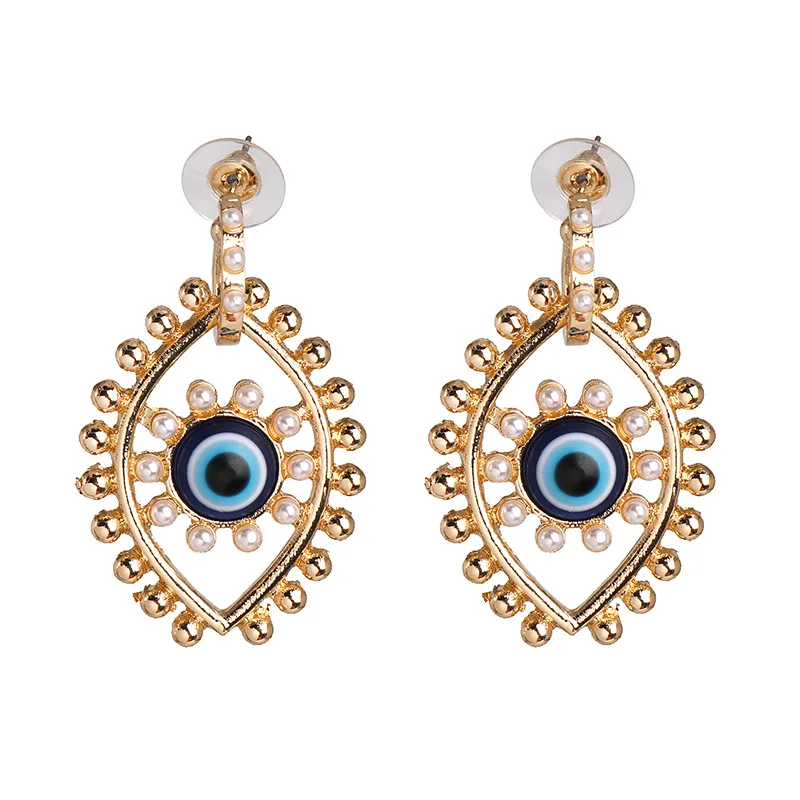 

European Hot Sales Creative Earrings Girls New Style Fashion Ear Stud Pearl Big Eye Exaggeration Earrings Jewelry For Womens