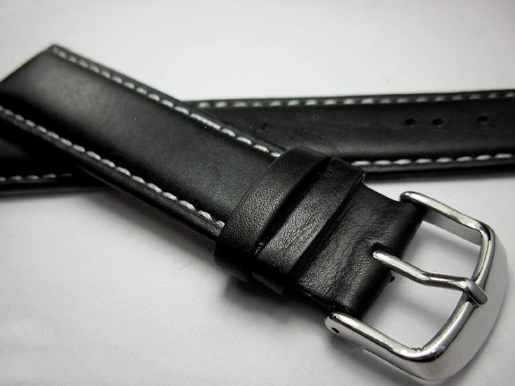 

18 19 20 21 22mm High-end Genuine Leather Black Watch Belt Handmade cozy Watch Strap Band Cowhide Men's replacement Watchbands