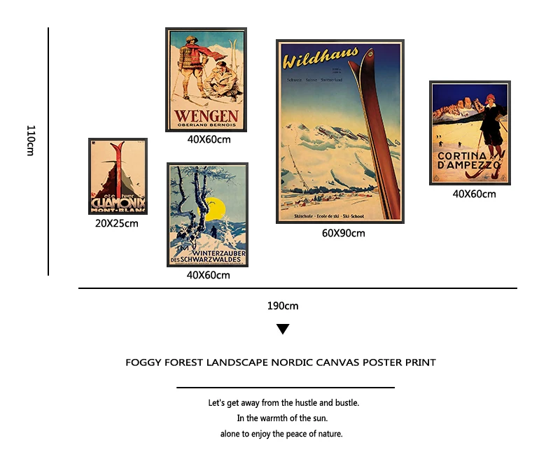 Канадский лыж на Аляске холст картина катание лыжах винтажные настенные постеры