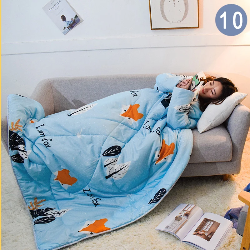 

Lazy Quilt with Sleeves Warm Thicken Blanket Multifunction Soft for Home Winter Nap MYDING