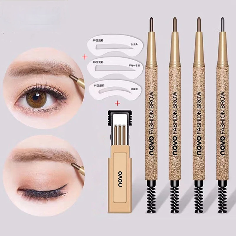 

Набор шаблонов для бровей водостойкий стойкий карандаш для бровей 3 шт. карандаша + 3 шт. шаблона для бровей инструмент для макияжа глаз