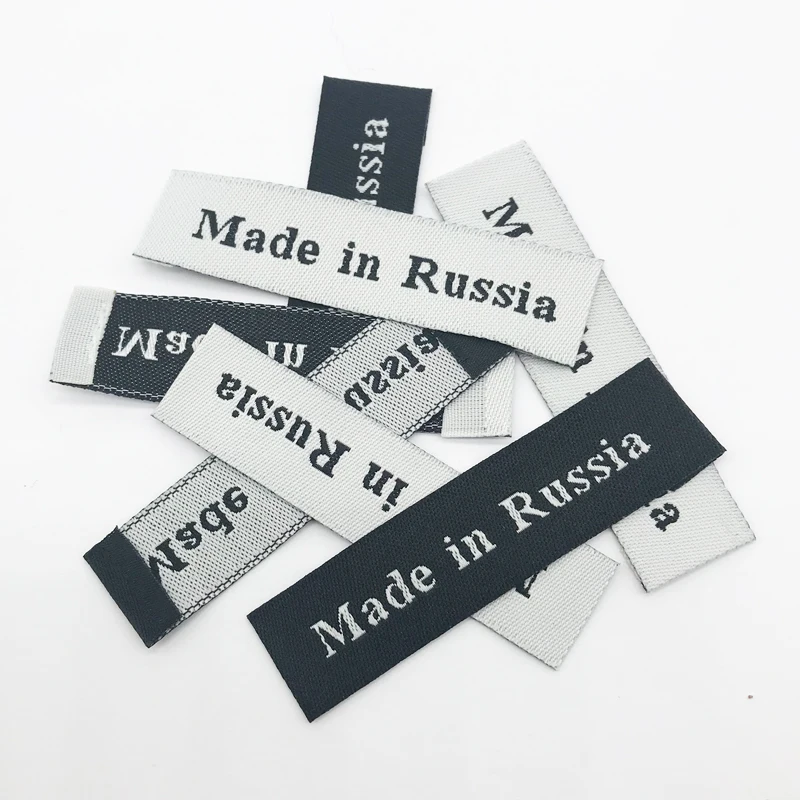 Этикетки для одежды сделанные в России тканые этикетки ручной работы шитья