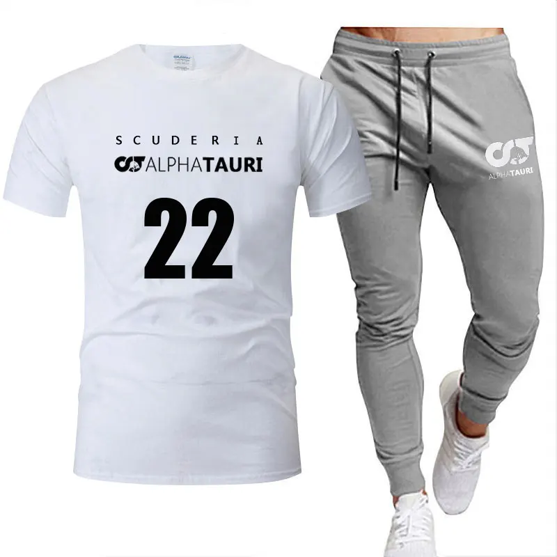 

Summer men's T-shirt F1 Taurus Alpha driver Kakuda Yuki 22 car fan clothing fashion short-sleeved pure cotton men's oversized T-