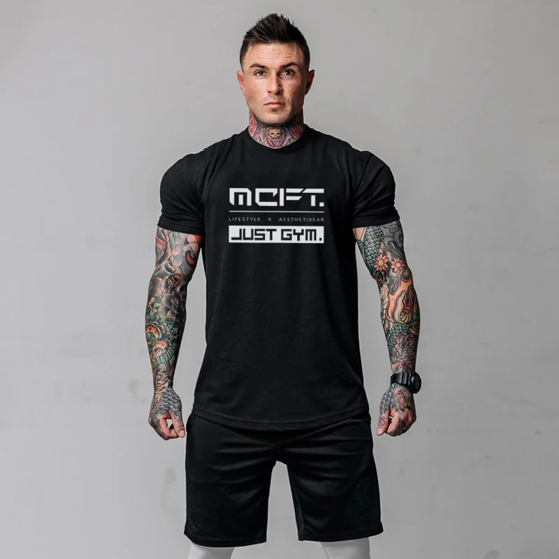 

New Brand Men's Fashion Casual Extend Hip Hop Summer Cotton Bodybuilding Muscle Gyms Sport Clothing Fitness Short Sleeve T-shirt