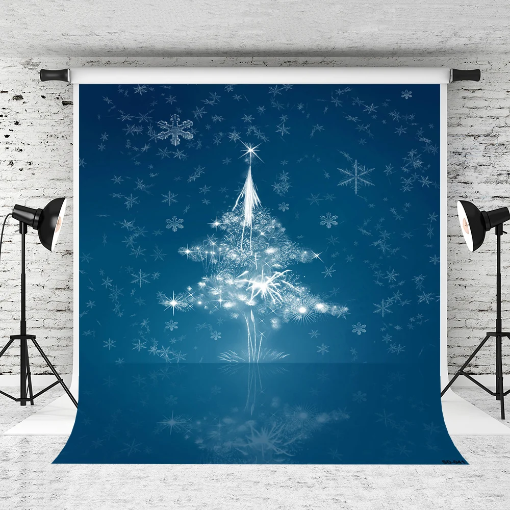 

VinylBDS Dark Blue Christmas Backdrops Photography Deramlike Christmas Tree Fond Photographie Backgrounds For Photo Studio