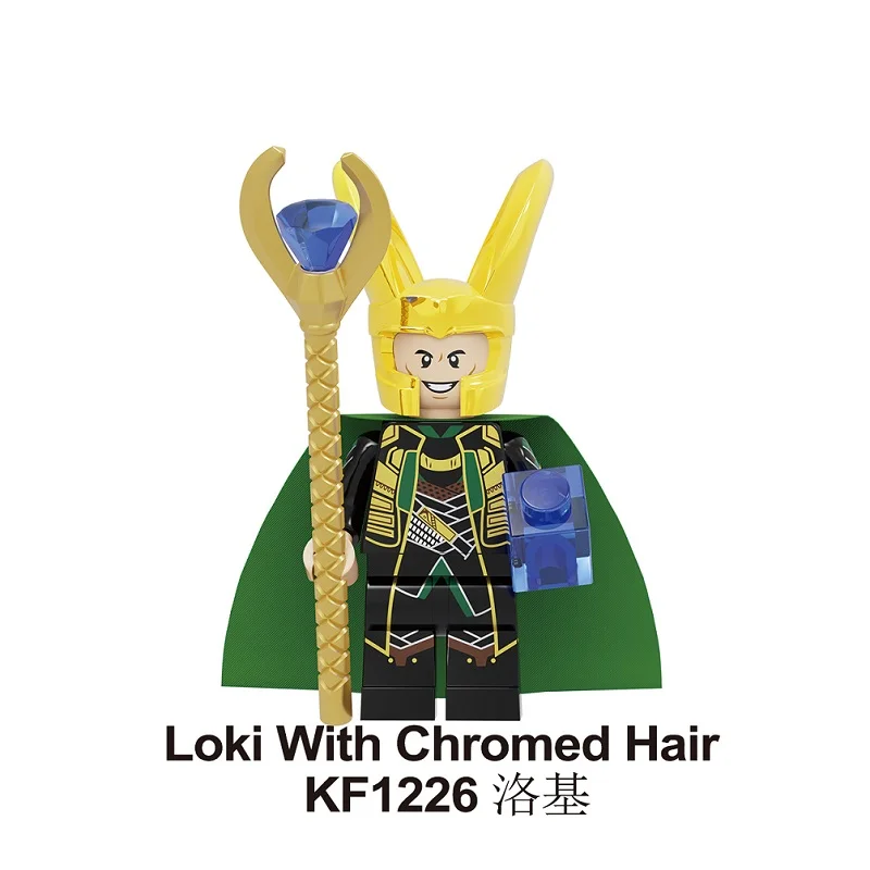 Building Blocks Figures Bricks Thor Captain America Loki With Chromed Hair Doctor Strange War Machine Wasp For Kids Toys KF6101