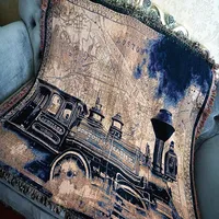 Shabby chic train cotton vintage carpet thick rural style sofa throw blanket bed cover living room bedroom Felts tapestry