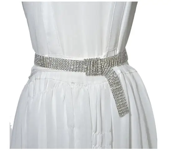1pcs/lot korean style woman Full Rhinestone Shiny Waistband Casual Party Dress Belt Chain female rhinestone belt