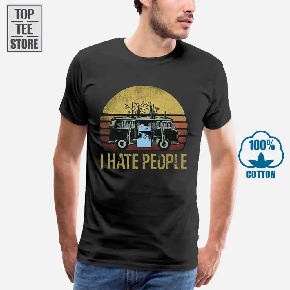 Go Camping I Hate люди черная футболка M 6 Xl|Мужские футболки| |