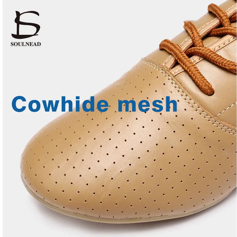 Jazz Shoes Women Latin Dancing Shoe Breathable Mesh Cowhide Soft Flat Practice Modern Ballroom Yoga Ballet Aldult Dance Sneakers