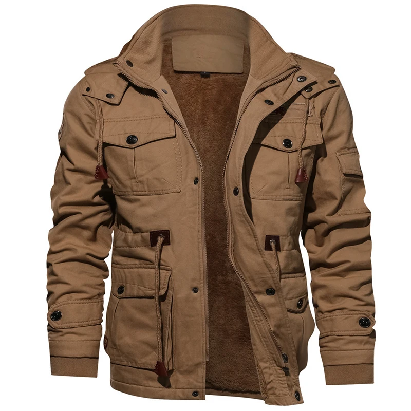 

2021 Autumn and Winter Fashion New Veste Homme Lapel Stitching Warmth Plus Velvet Thick Casual Winter Cotton Jacket Men Y2k
