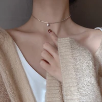 925 sterling silver lucky bean letter choker necklaces female chain simple short pendant necklace for women elegant jewelry gift