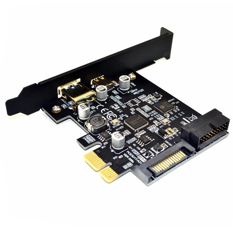 En-Labs PCI-e на 4 порта USB 3,1 GEN 1(5 Гбит/с)(usb type-C+ usb type A w/внутренний 19Pin USB 3,0 Dual port) PCI Express Card