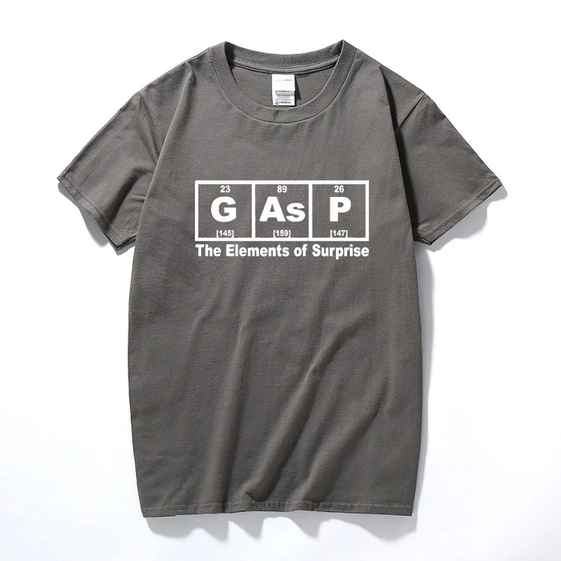 

Gasp The Elements Of Surprise T-shirt Science Geek Nerd Funny Birthday Gift Top Cotton Short sleeves T shirt Unisex Euro Size