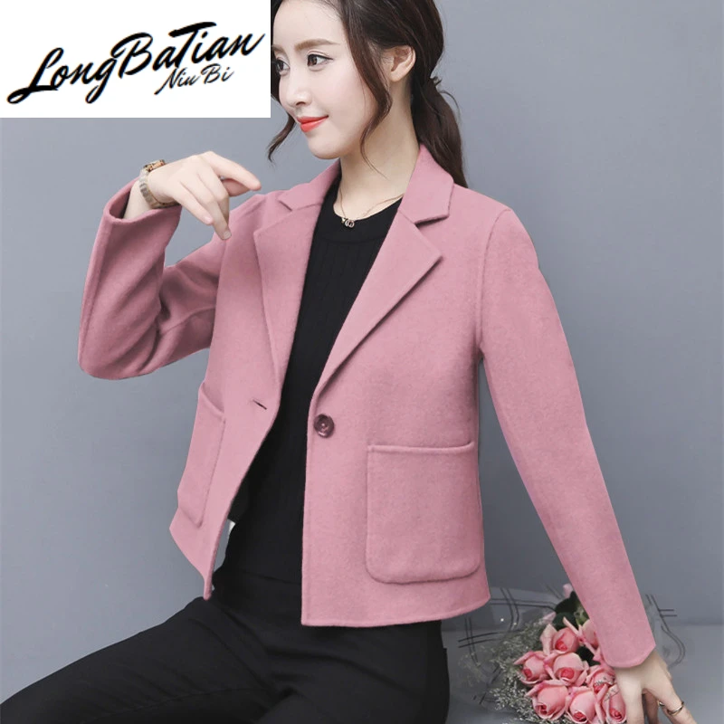

Autumn Short Red Woolen Coat Plus size Slim Ladies Tops Fashion Wool Jacket Female Winter Korean Women Cardigan