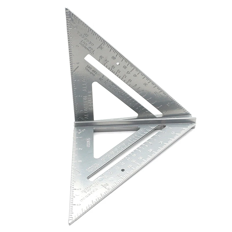 

7inch/30cm Aluminum Alloy Triangle Angle Ruler Squares For Woodworking Square Angle Protractor Measuring Tools Rulers