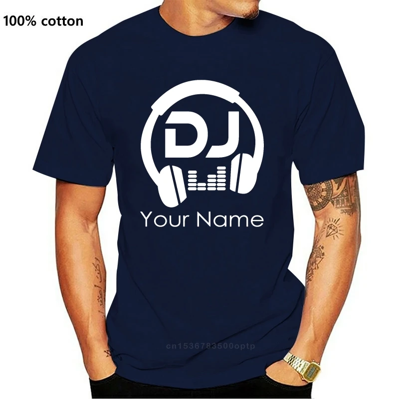 

Новинка, персонализированная футболка Dj с наушниками, Футболка Dj, Детская футболка для мальчиков и девочек, футболка для спортзала