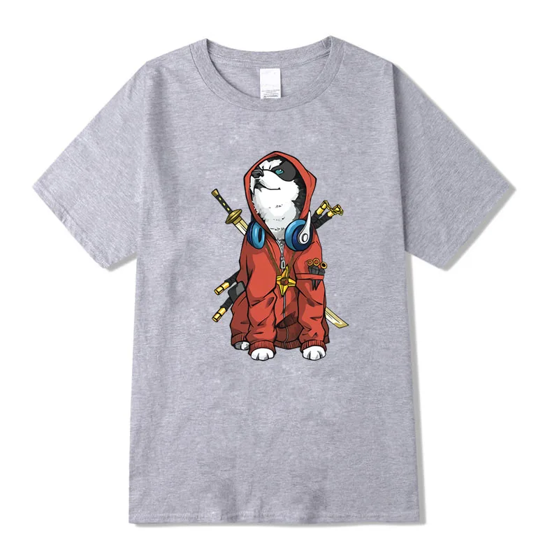 

XIN YI Men's High Quality 100% cotton cool Funny dog print T shirt casual loose men tshirt o-neck t-shirt men tee shirts top