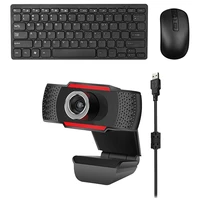 2 4g wireless keyboard and mouse kit keypad 480p webcam hd pc camera with microphone mic for skype for android tv