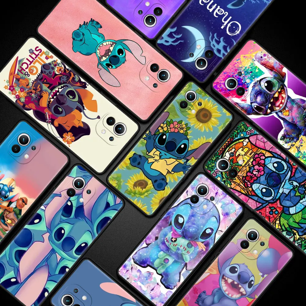 

Luxury Cases for Xiaomi Poco X3 NFC M3 Pro Pocophone F1 F3 GT Case Cover Black Soft Coque Housing Cute Cartoon Lilo Stitch