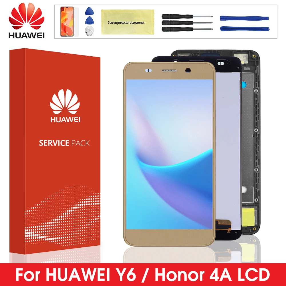 Оригинальный 5 0 ''ЖК дисплей для HUAWEI Y6 ЖК сенсорный экран с рамкой Honor 4A SCL L01 L21
