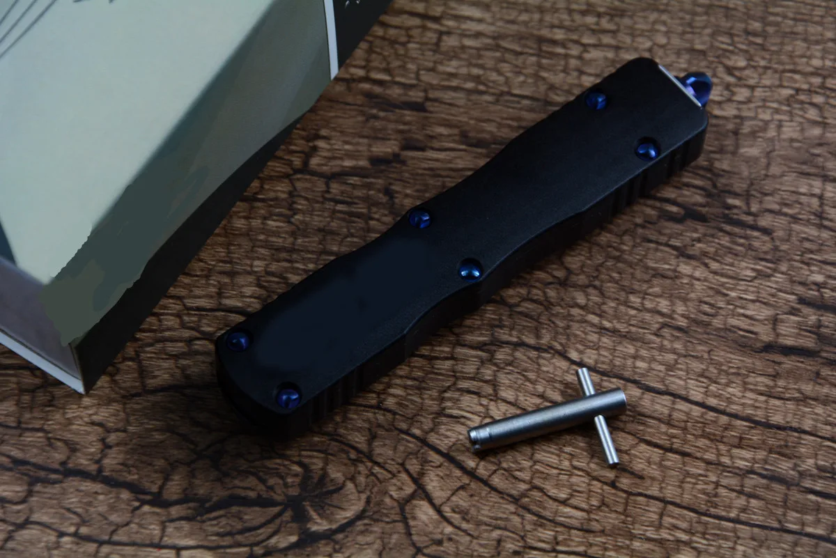 

Prototype Spear Point Damascus Blade Knife Tactical Survival Searching Hunting Outdoor EDC Aluminum Handle with Nylon Case