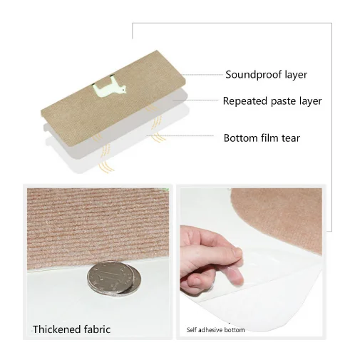 

RULDGEE Luminous Soft Variety Pattern Self-adhesive Non-slip Water Absorption Stair Carpet Mat Protector Rug for Living Room