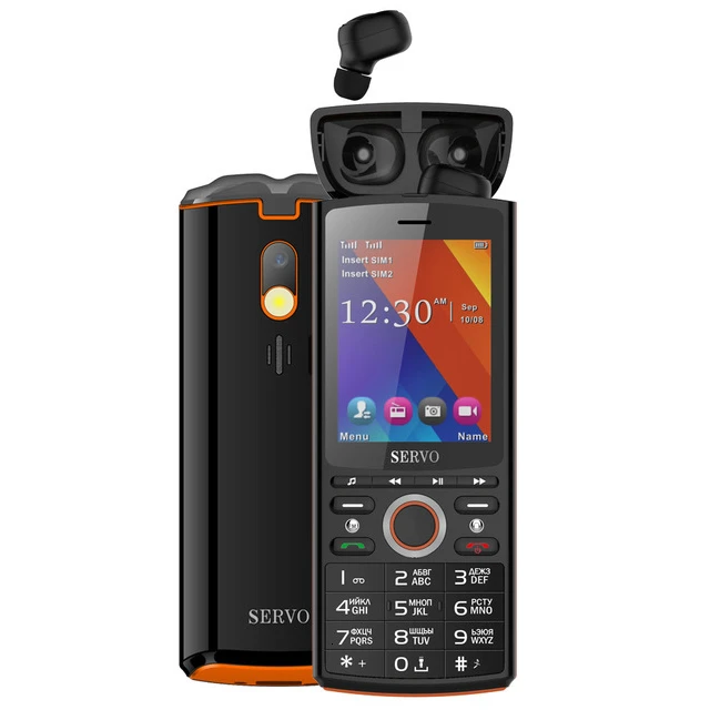 Black Внешний аккумулятор 6000 мАч, Bluetooth, музыкальные наушники, мобильный телефон, 2,8 дюймов, gsm, кнопочный недорогой, Две сим-карты, разблокировка, русская клавиатура, мобильный телефон - Цвет: Black