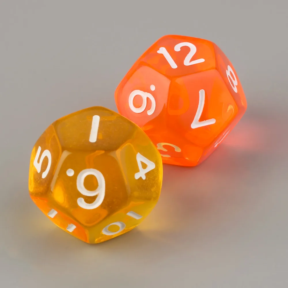 

10pcs/Set Multicolor Transparent 12-Sided Role Playing Game Dices D12 New
